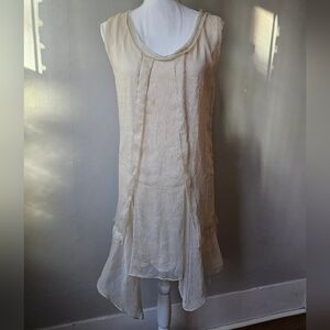 NWT Sleeveless Cream Layered Flowy 20's Style Dress From Urban Mangoz
